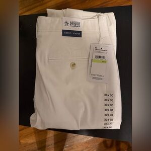Original Penguin Men's Slim Fit Stretch White Chinos